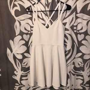 French Connection White Cross Back Mini Dress